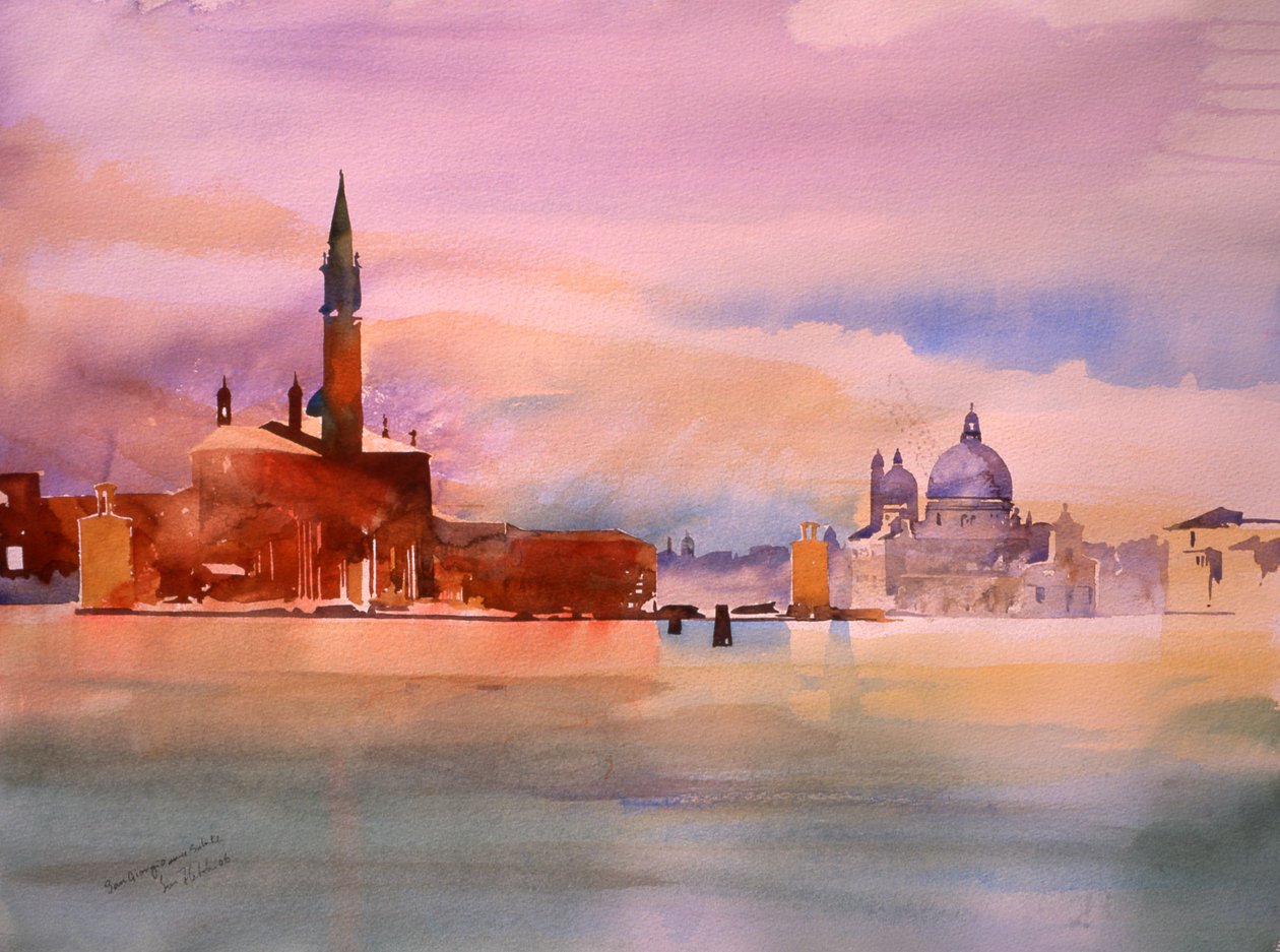 San Giorgio i Salute, 2006 (akwarela na papierze) autorstwa Simon Fletcher