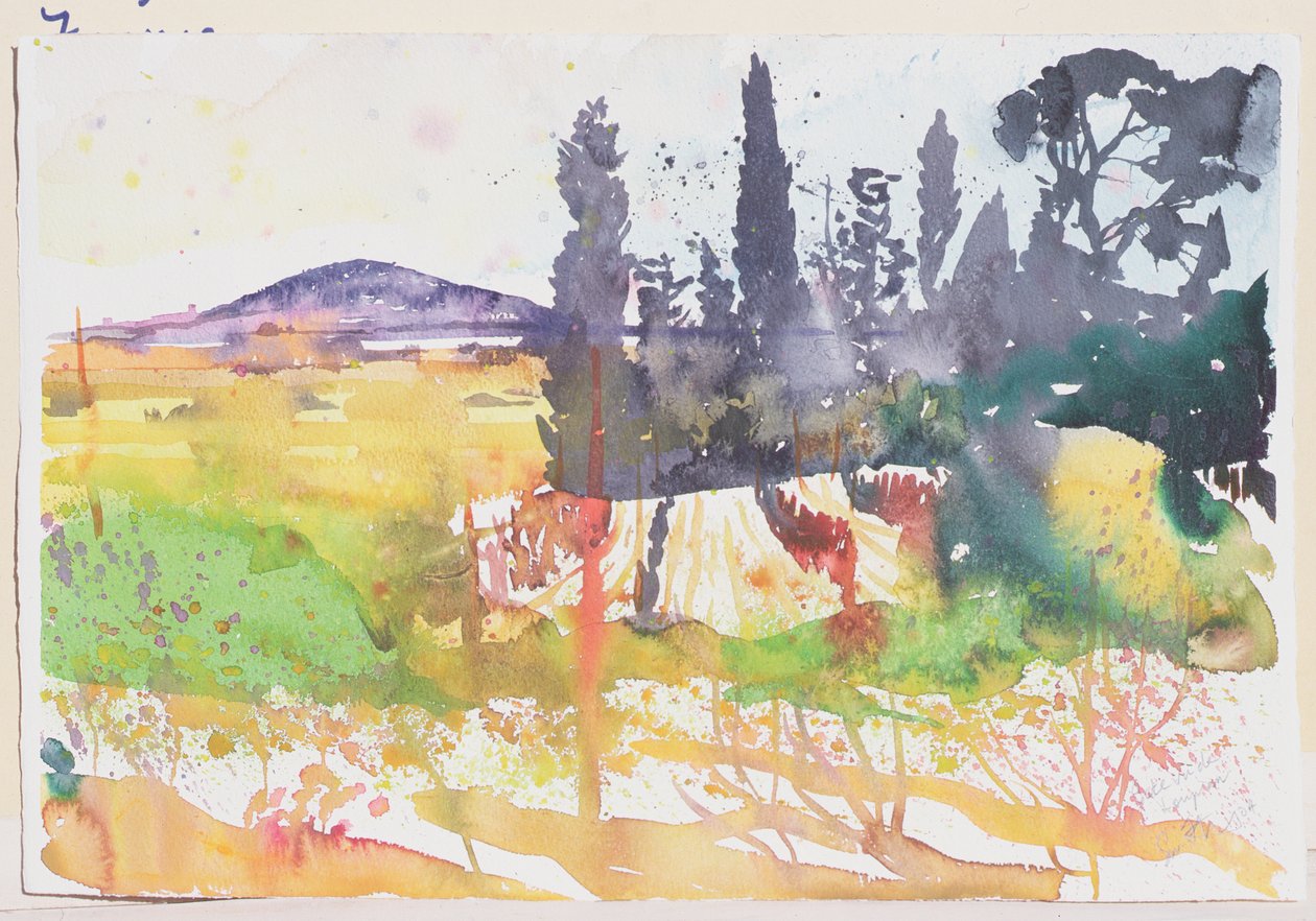 Sete, vu de Loupian, 2004 (akwarela na papierze) autorstwa Simon Fletcher
