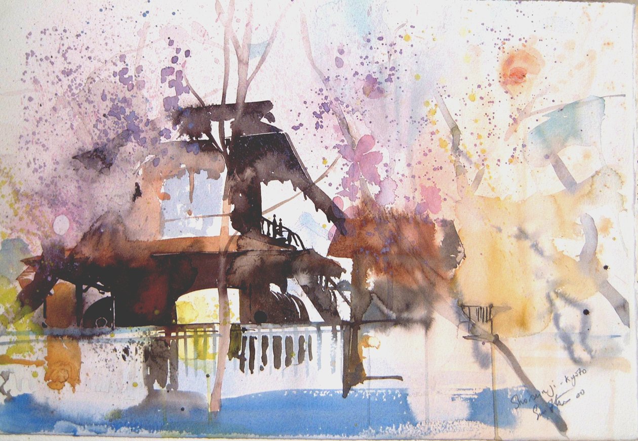 Sho Sein Ji Kyoto, 2000 (akwarela) autorstwa Simon Fletcher