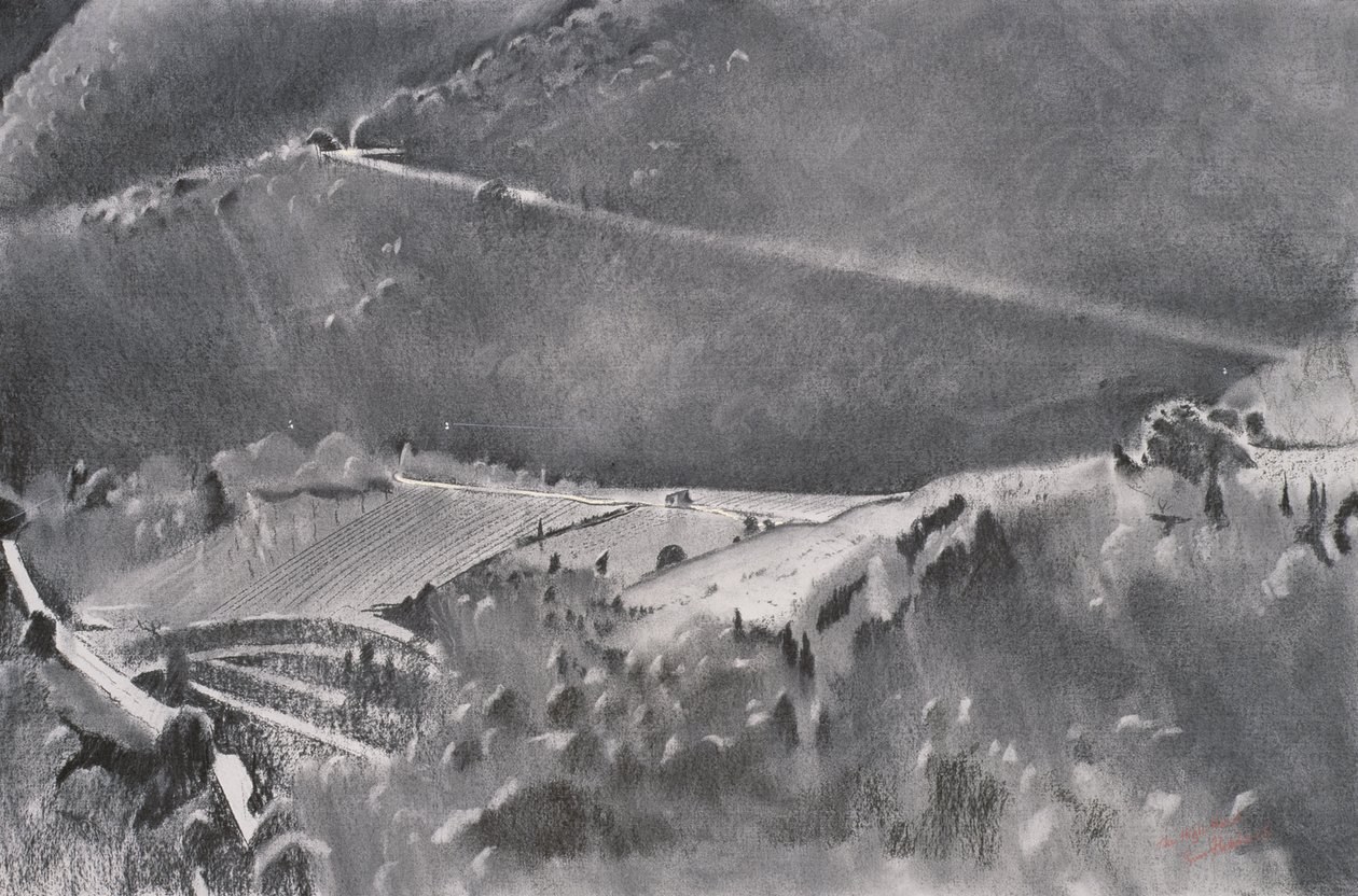 The High Road, 2001 (pastel i mieszane media na papierze) autorstwa Simon Fletcher