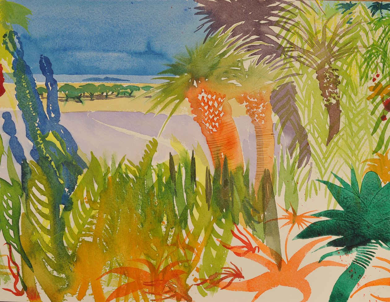 Tropical Garden 2, Mogador, 2016 (media wodne) autorstwa Simon Fletcher
