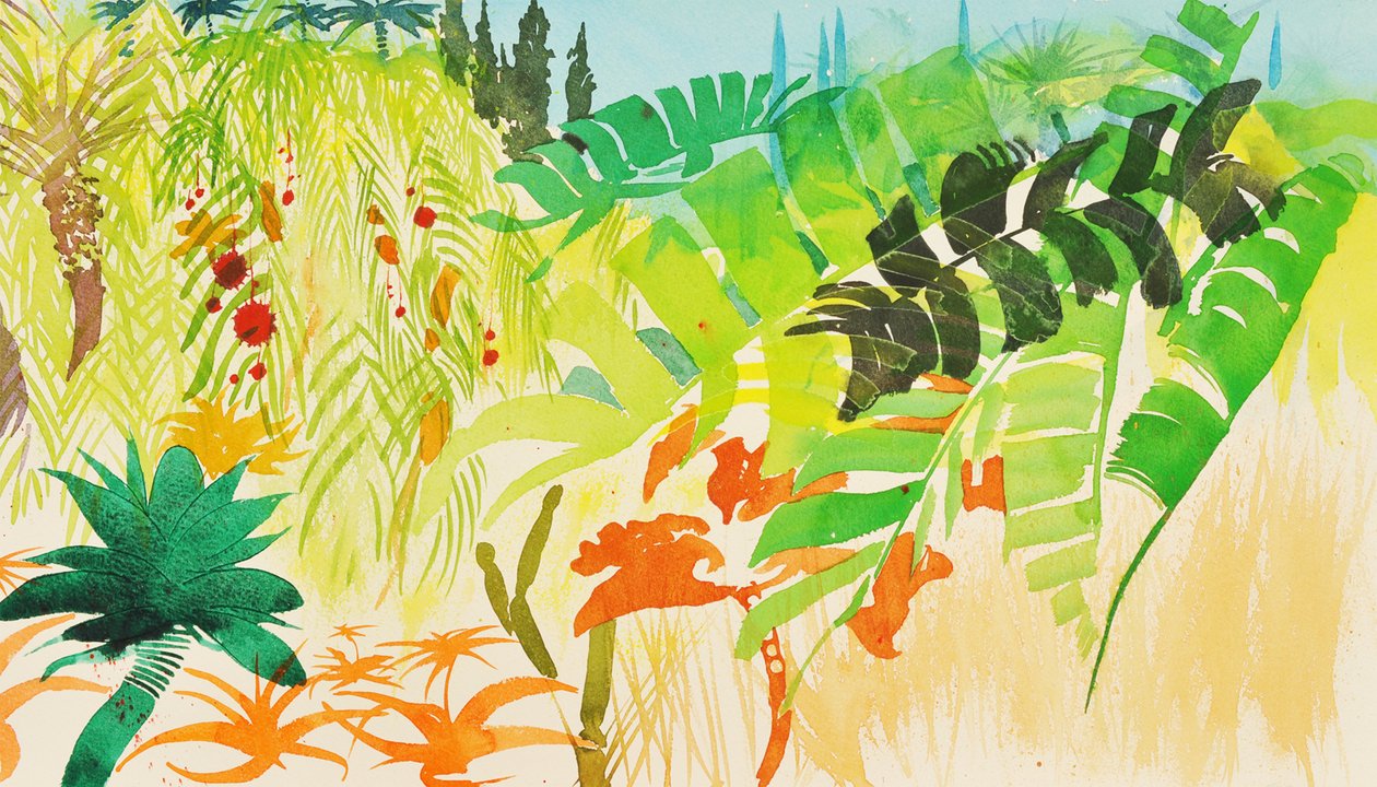 Tropical Garden, Mogador, 2016 (media wodne) autorstwa Simon Fletcher