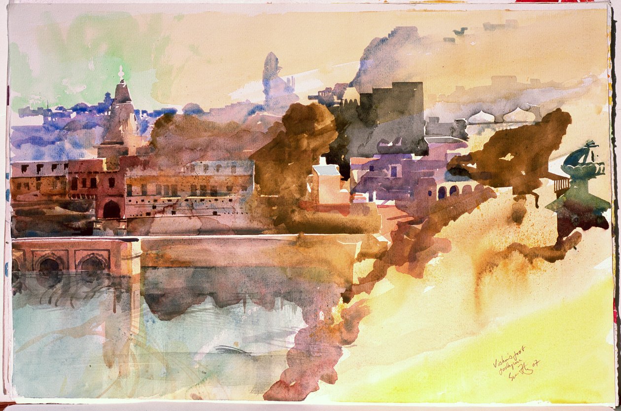 Stopa Wisznu, Jodphur, 2007 (akwarela na papierze) autorstwa Simon Fletcher