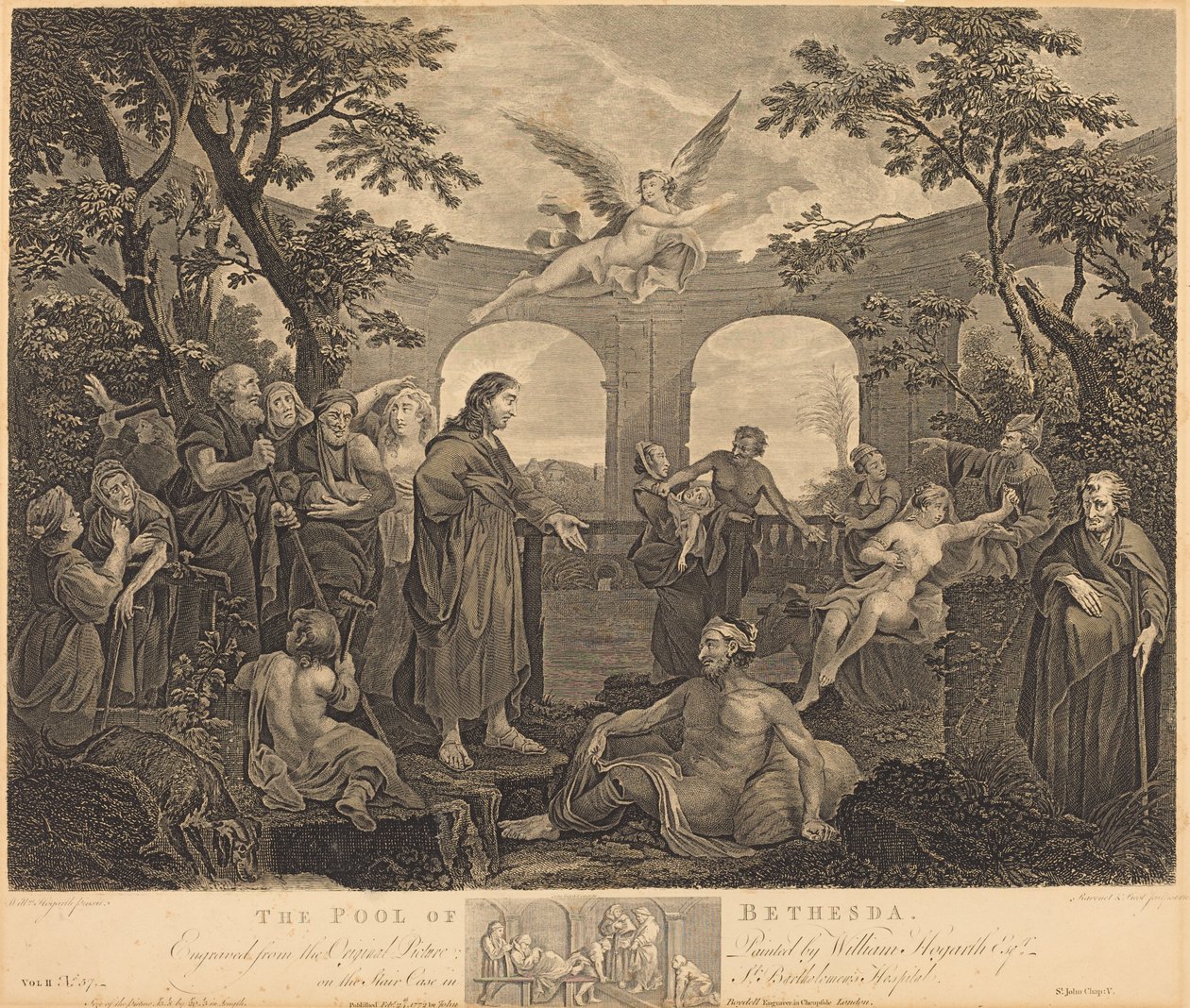 Basen Bethesda autorstwa Simon Francois Ravenet I and Victor Marie Picot after William Hogarth