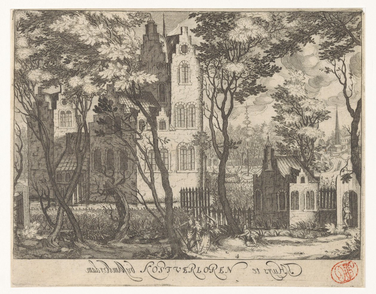 Widok na dom Kostverloren w pobliżu Amsterdamu autorstwa Simon Frisius