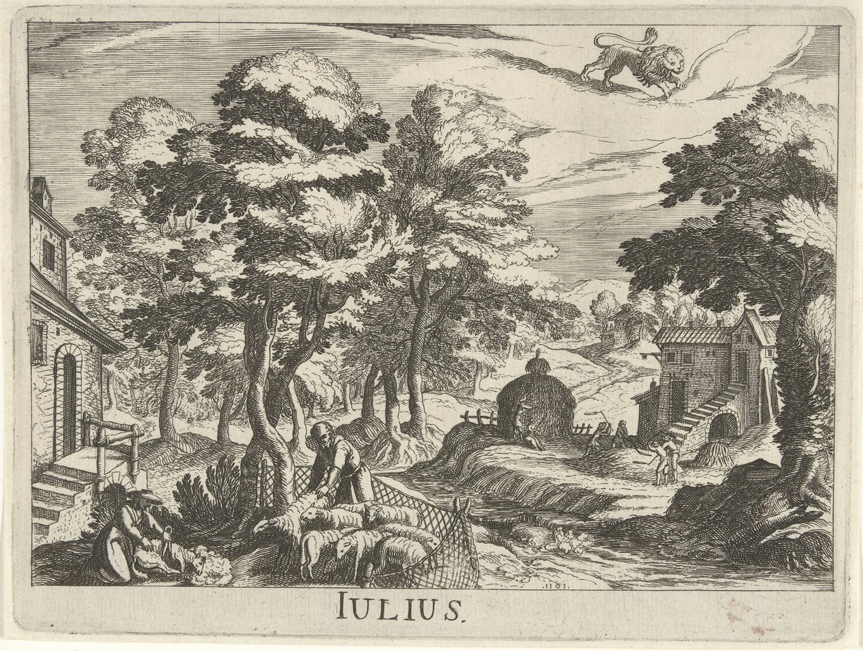 Lipiec Juliusz (tytuł na obiekcie) Dwanaście miesięcy (tytuł serii) autorstwa Simon Frisius