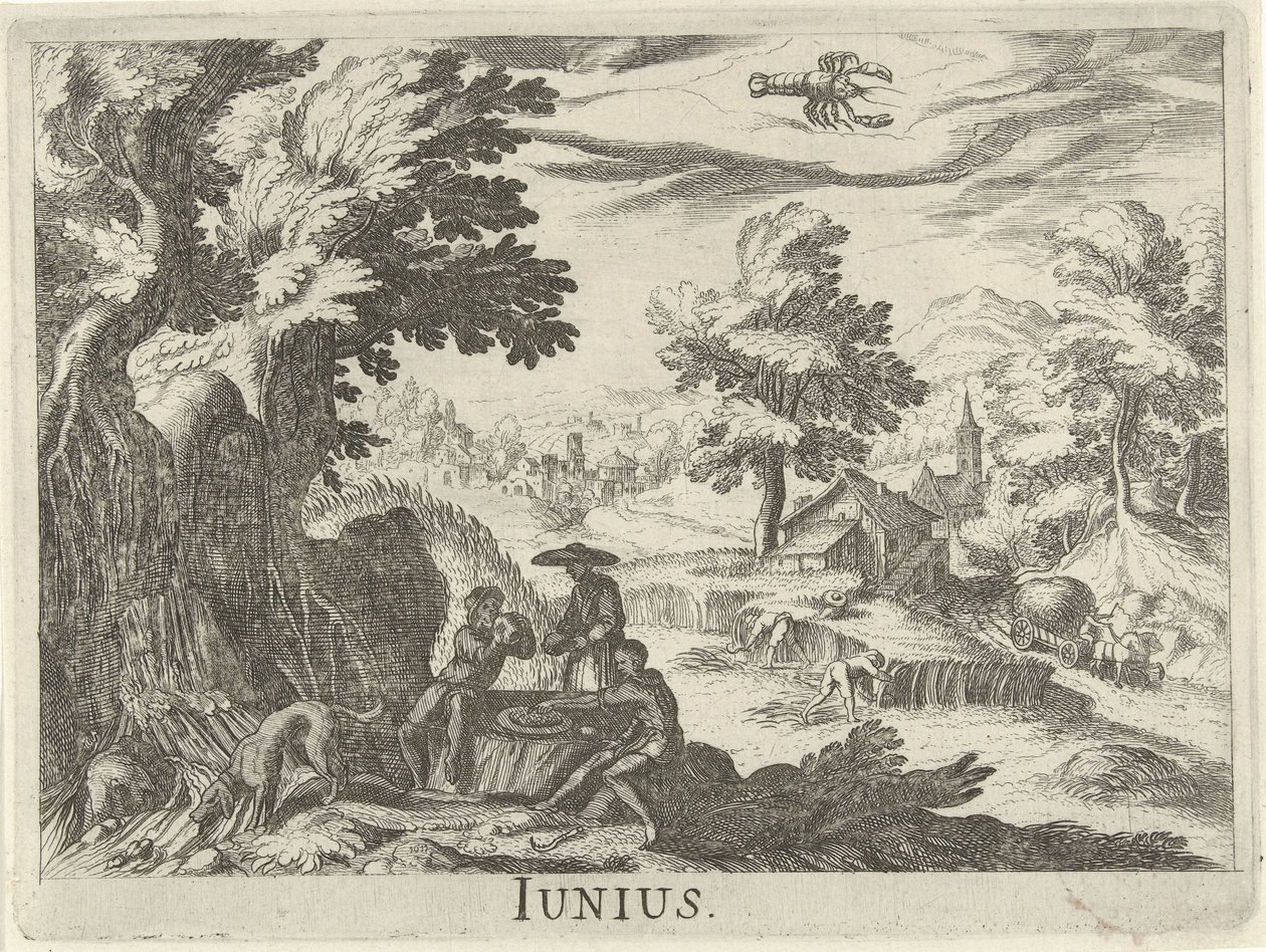 Czerwiec Junius (tytuł na obiekcie) Dwanaście miesięcy (tytuł serii) autorstwa Simon Frisius