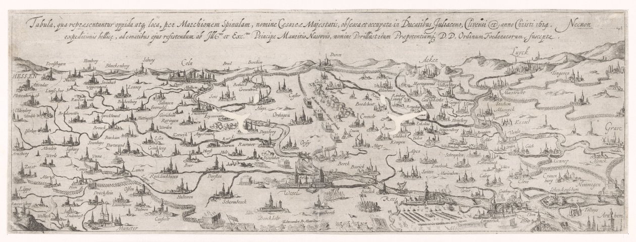 Mapa księstwa Gulik, 1614 r. autorstwa Simon Frisius
