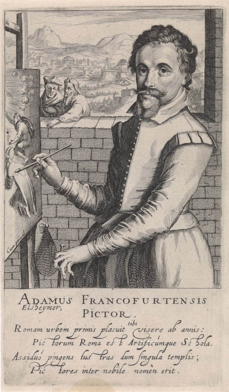 Portret Adama Elsheimera autorstwa Simon Frisius