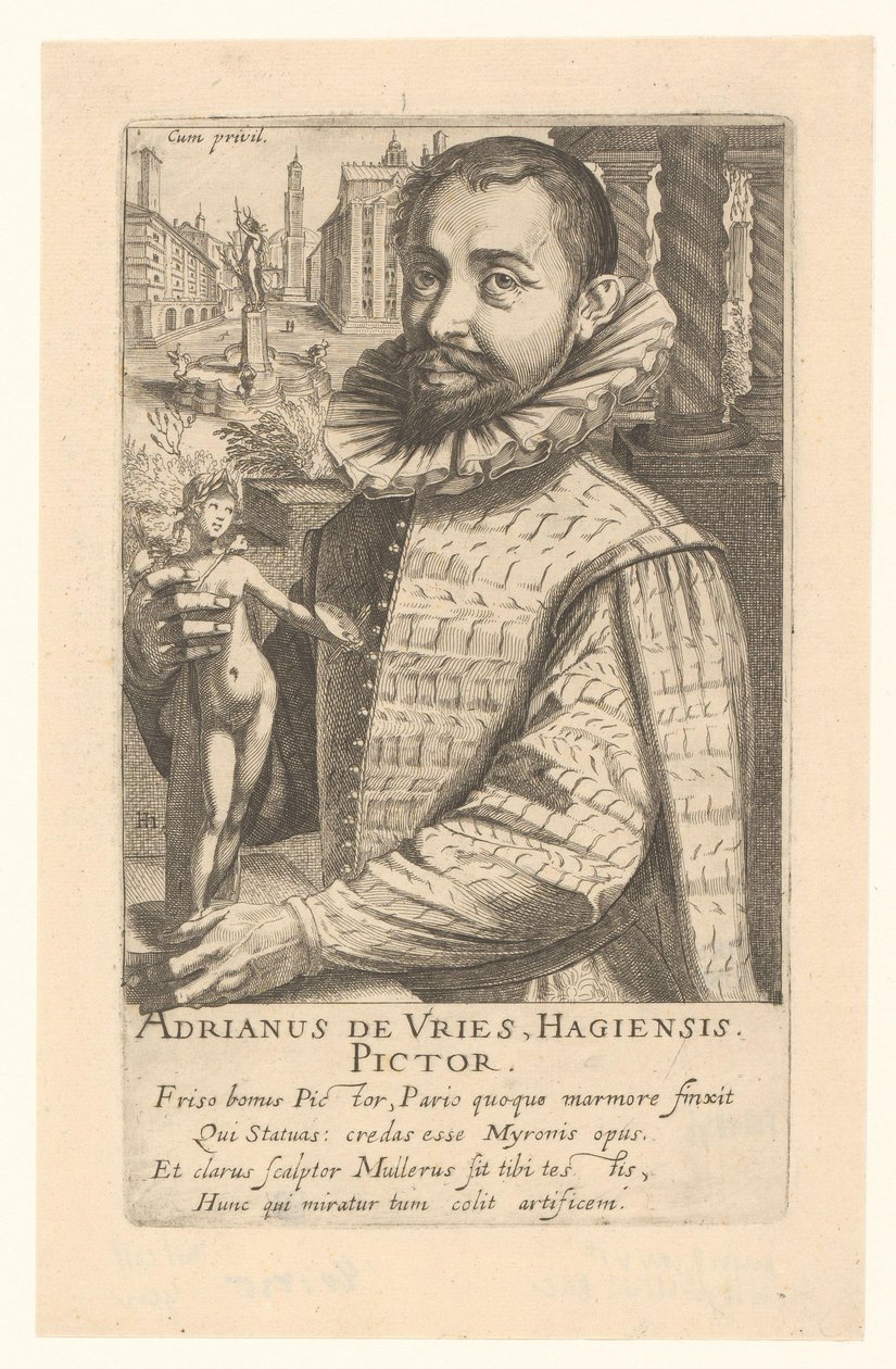 Portret Adriaena de Vriesa autorstwa Simon Frisius