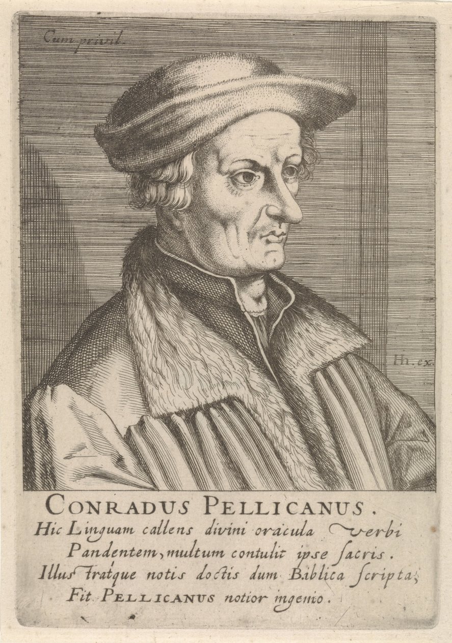 Portret Conrada Pellicana autorstwa Simon Frisius