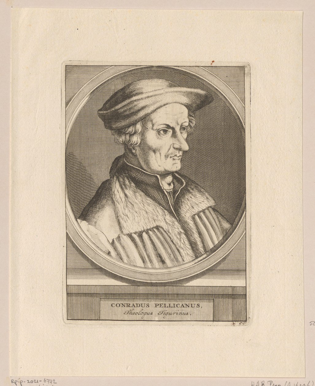 Portret Conrada Pellicana autorstwa Simon Frisius
