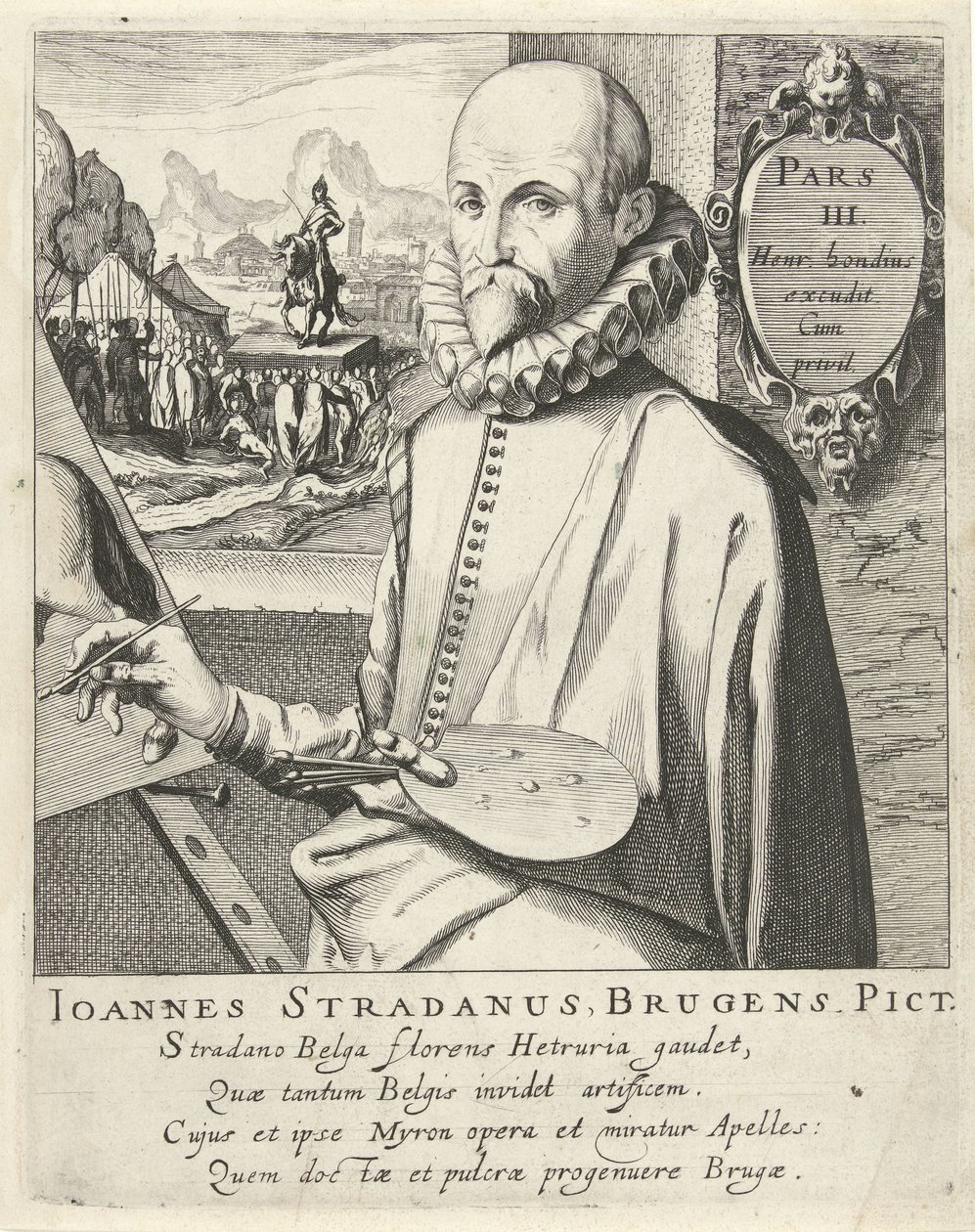 Portret Jana van der Straeta autorstwa Simon Frisius
