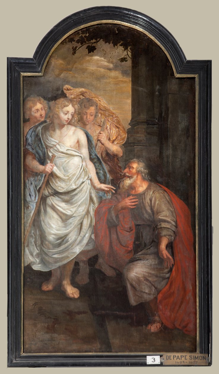 Kościół parafialny (Sint-Walburgakerk). Malarstwo, tryptyk. Szymon De Pape (?). Odkupienie chrześcijańskich niewolników Turkom. autorstwa Simon II de Pape