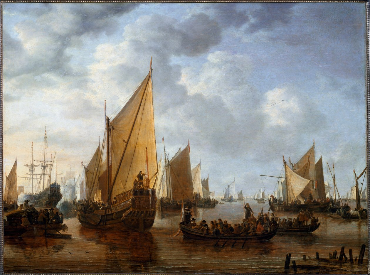 Fryderyk Henryk, książę Orange odwiedza flotę w Dordrecht w 1646 roku autorstwa Simon Jacobsz. Vlieger
