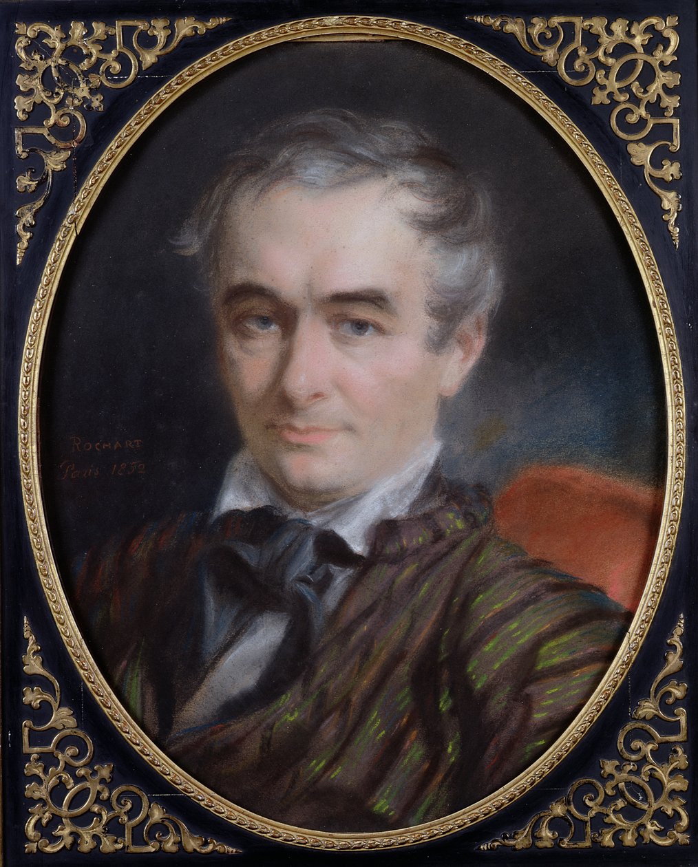 Portret Prospera Merimee (1803-70) 1853 (pastel na papierze) autorstwa Simon Jacques Rochard