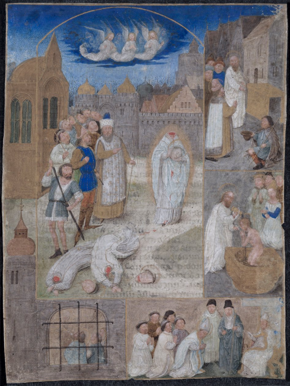 Liść wycięty z brewiarza Karola Śmiałego i Małgorzaty York..., c. 1467-1470. autorstwa Simon Marmion
