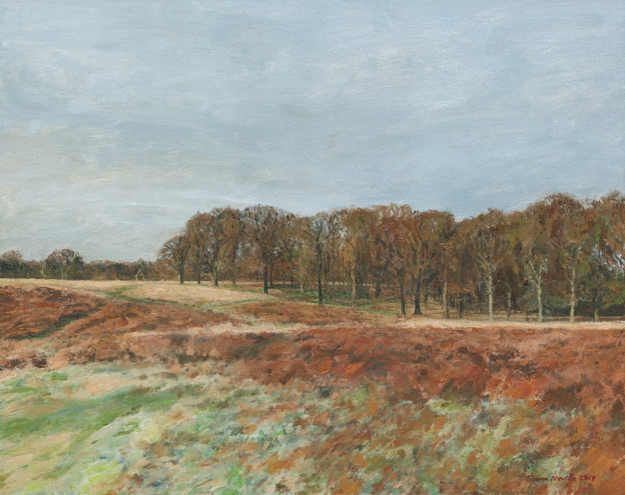 Richmond Park, 2019 (olej na płótnie) autorstwa Simon Neville
