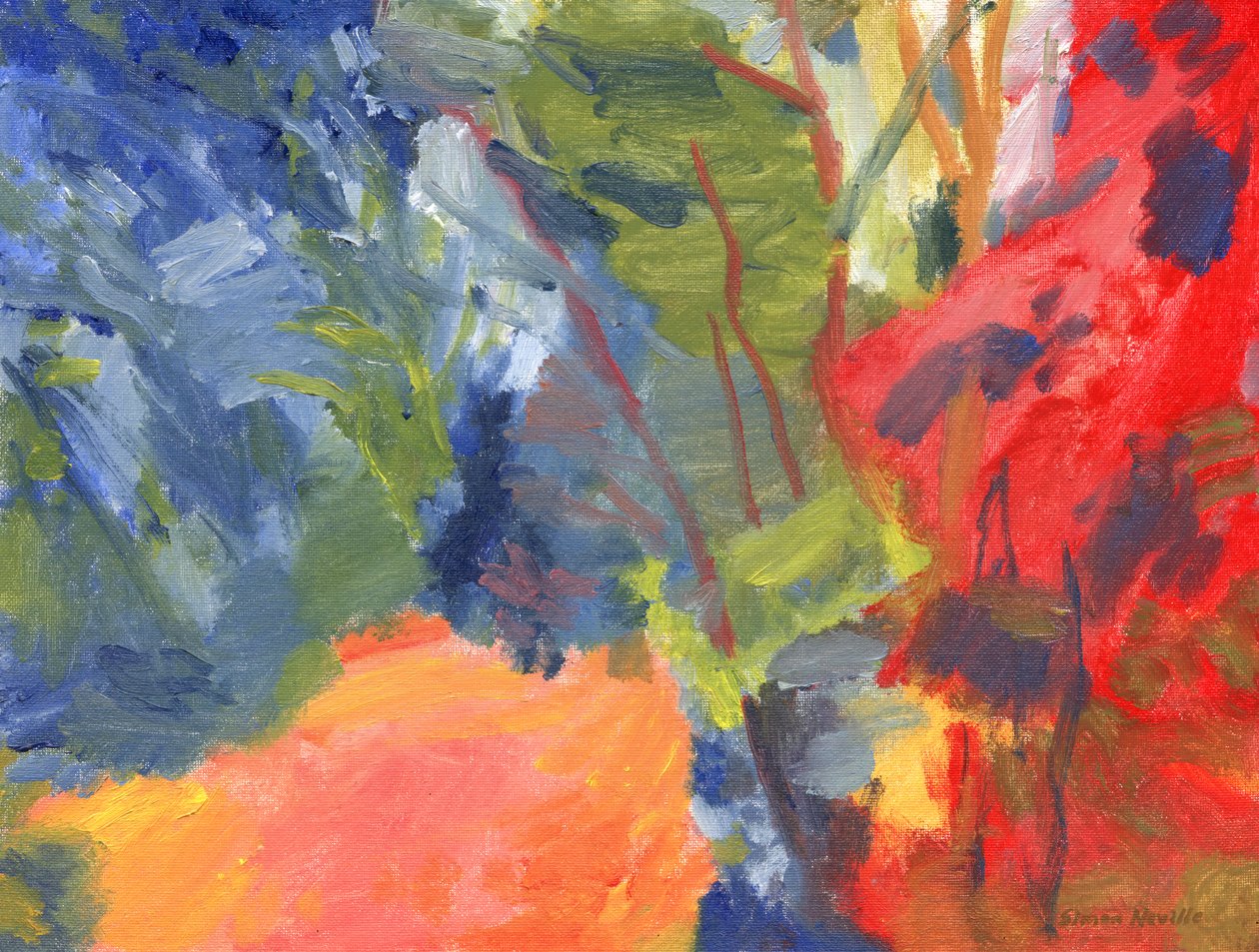 Woodland Pathway 16, 2023 (olej na płótnie) autorstwa Simon Neville