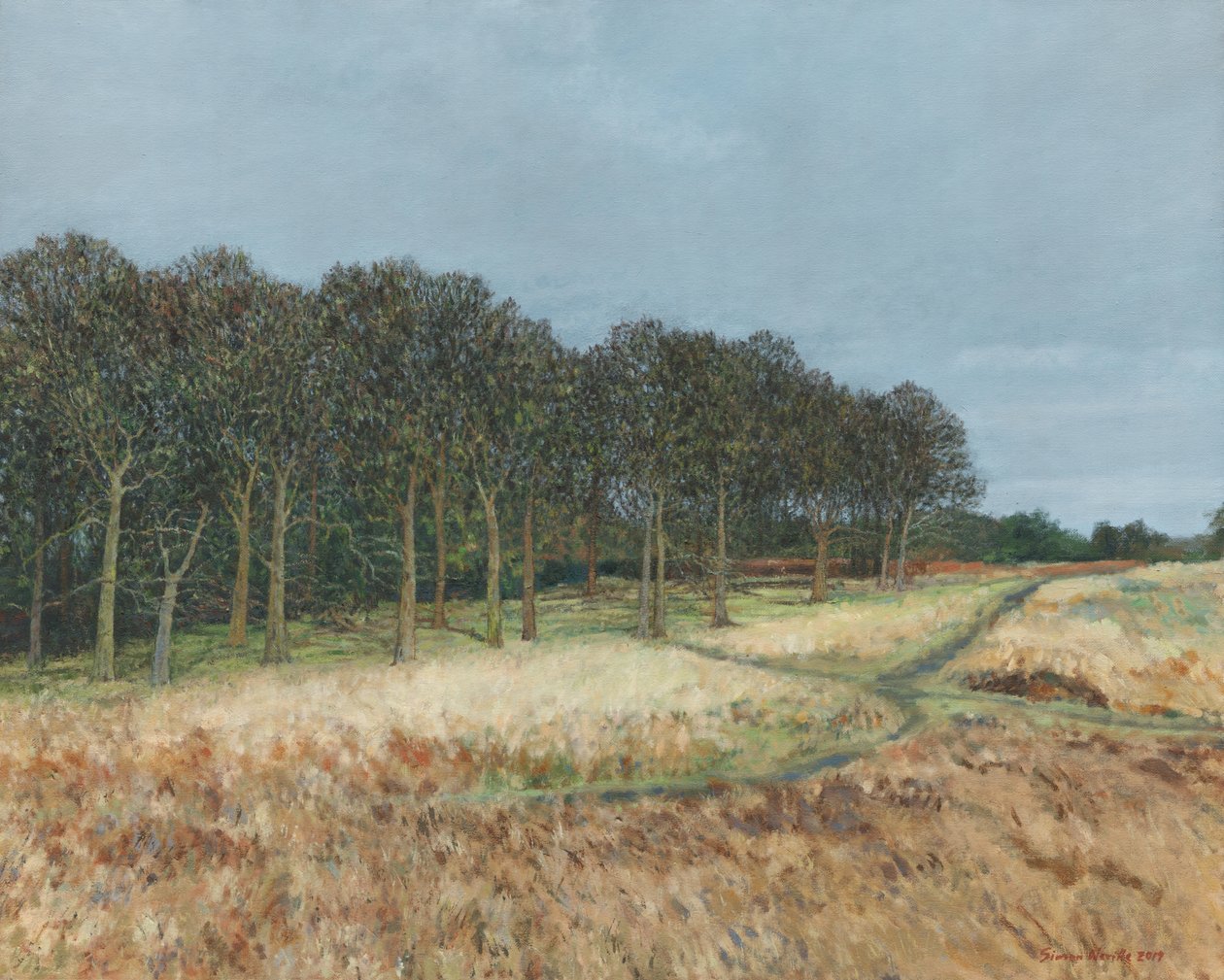 Woodland, Richmond Park, 2019 (olej na płótnie) autorstwa Simon Neville