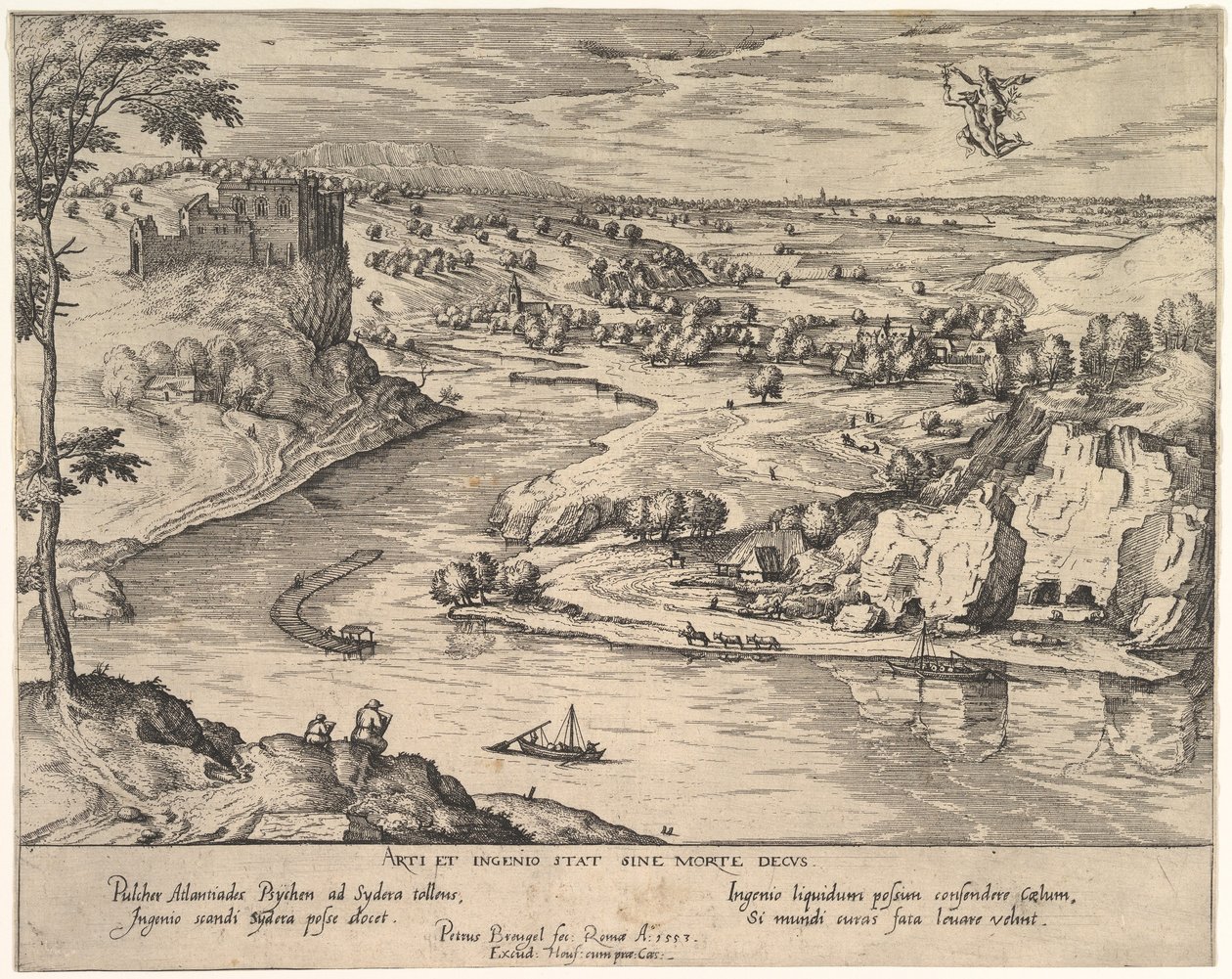 Pejzaż rzeczny z psychiką uprowadzającą rtęć, ca. 1595. autorstwa Simon Novellanus
