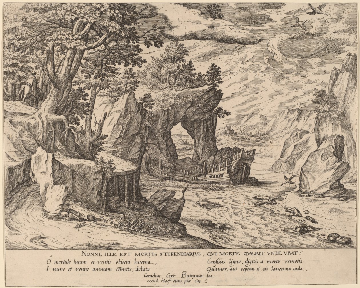 Po wraku statku autorstwa Simon Novellanus after Cornelis Cort