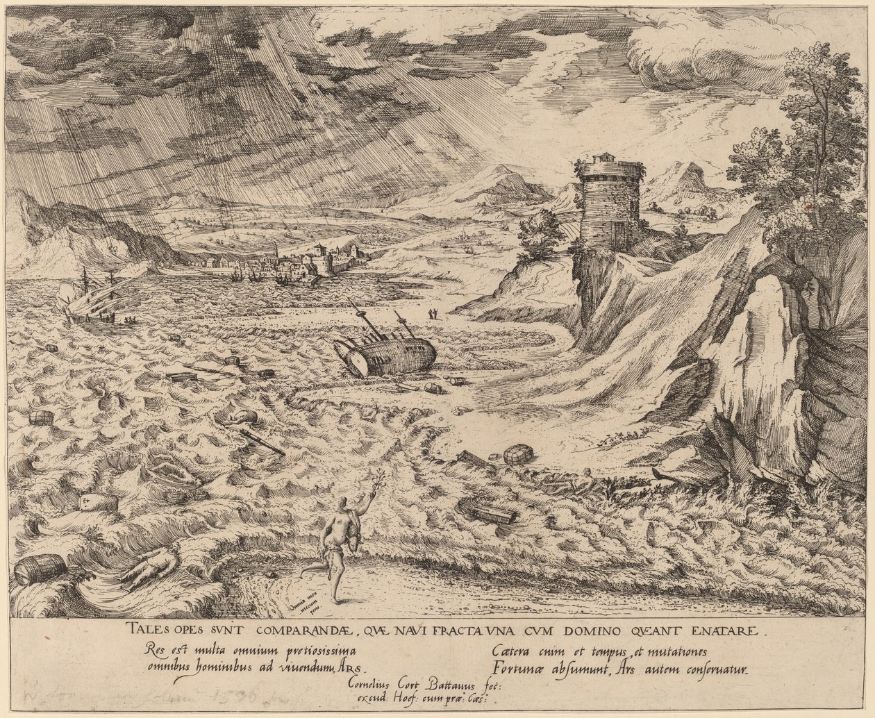 Wrak statku autorstwa Simon Novellanus after Cornelis Cort