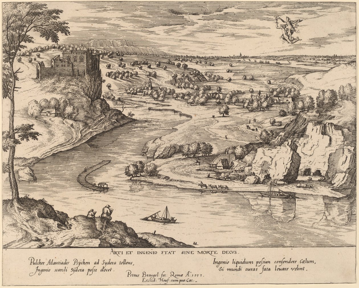Krajobraz rzeczny z Merkurym i Psyche autorstwa Simon Novellanus after Pieter Bruegel the Elder