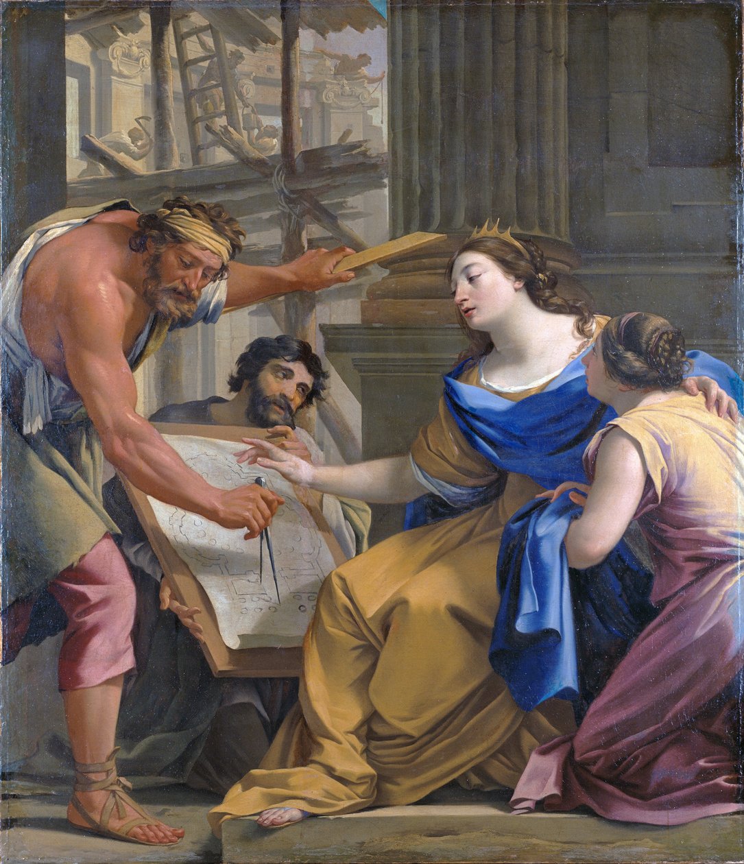 Artemisia Budująca Mausolaeum autorstwa Simon Vouet