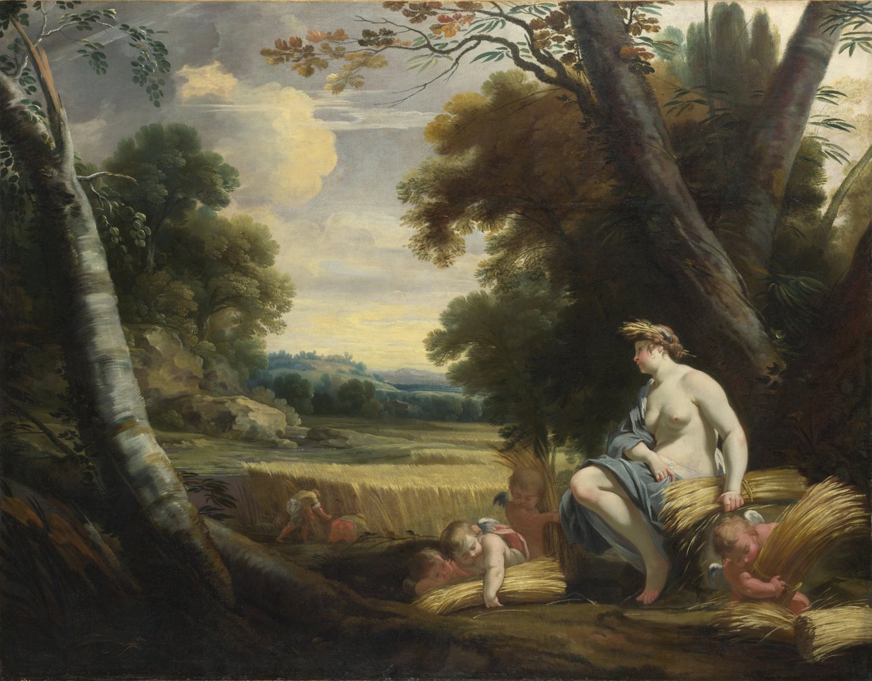 Ceres i zbierające amorki, c. 1635 autorstwa Simon Vouet