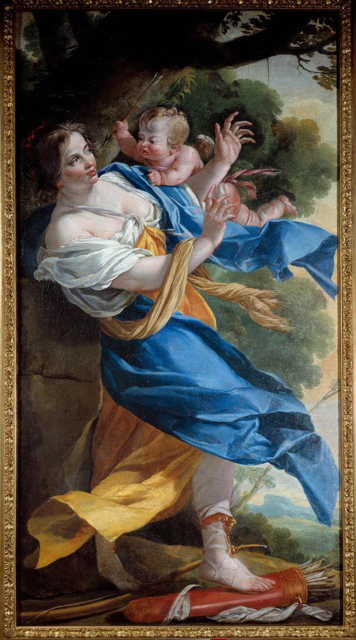 Zemsta miłości Obraz Simona Voueta (1590-1649) 1634 nd. 1,87x1,37 m Nancy, Muzeum Sztuk Pięknych autorstwa Simon Vouet