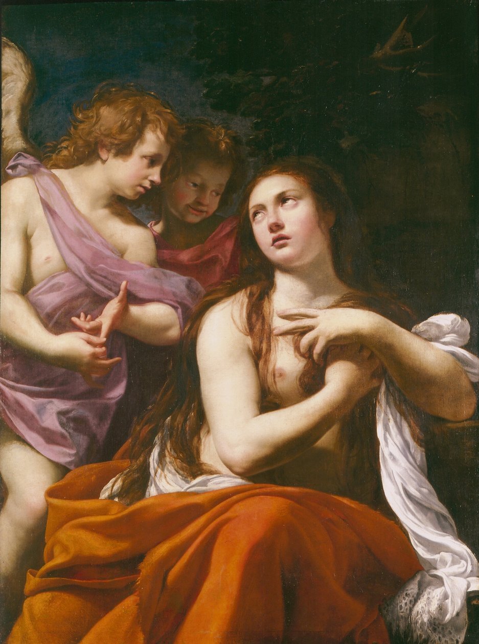 Maria Magdalena i dwa anioły, 1621. autorstwa Simon Vouet
