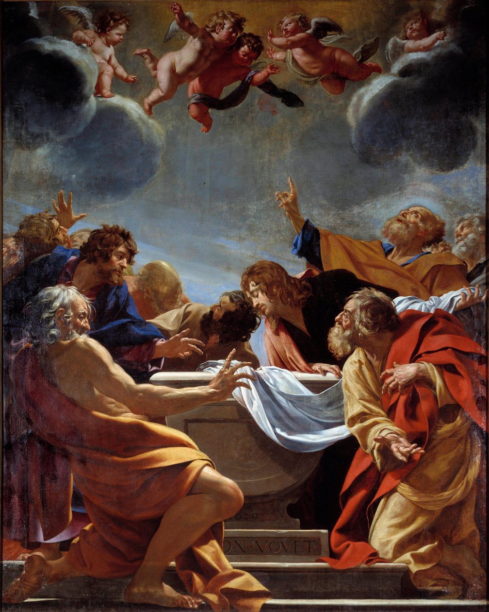 Apotres przy Grobie Dziewicy Obraz Simona Voueta (1590-1649) XVII-wieczny Paryż, Eglise Notre Dame des Champs autorstwa Simon Vouet