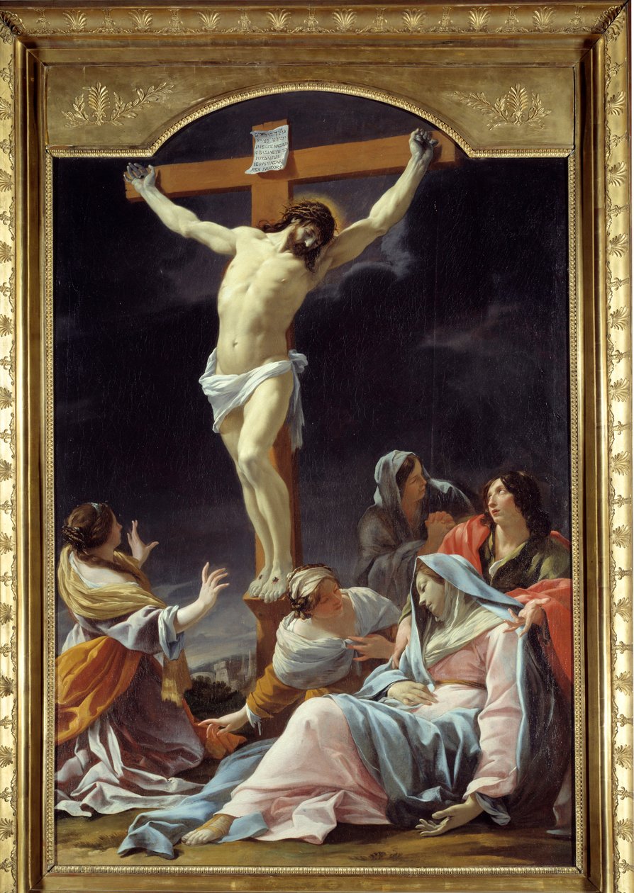 Obraz Ukrzyżowania autorstwa Simona Voueta (1590-1649) XVII w. Niedz. 2,16x1,46 m Lyon, Musee des Beaux Arts autorstwa Simon Vouet