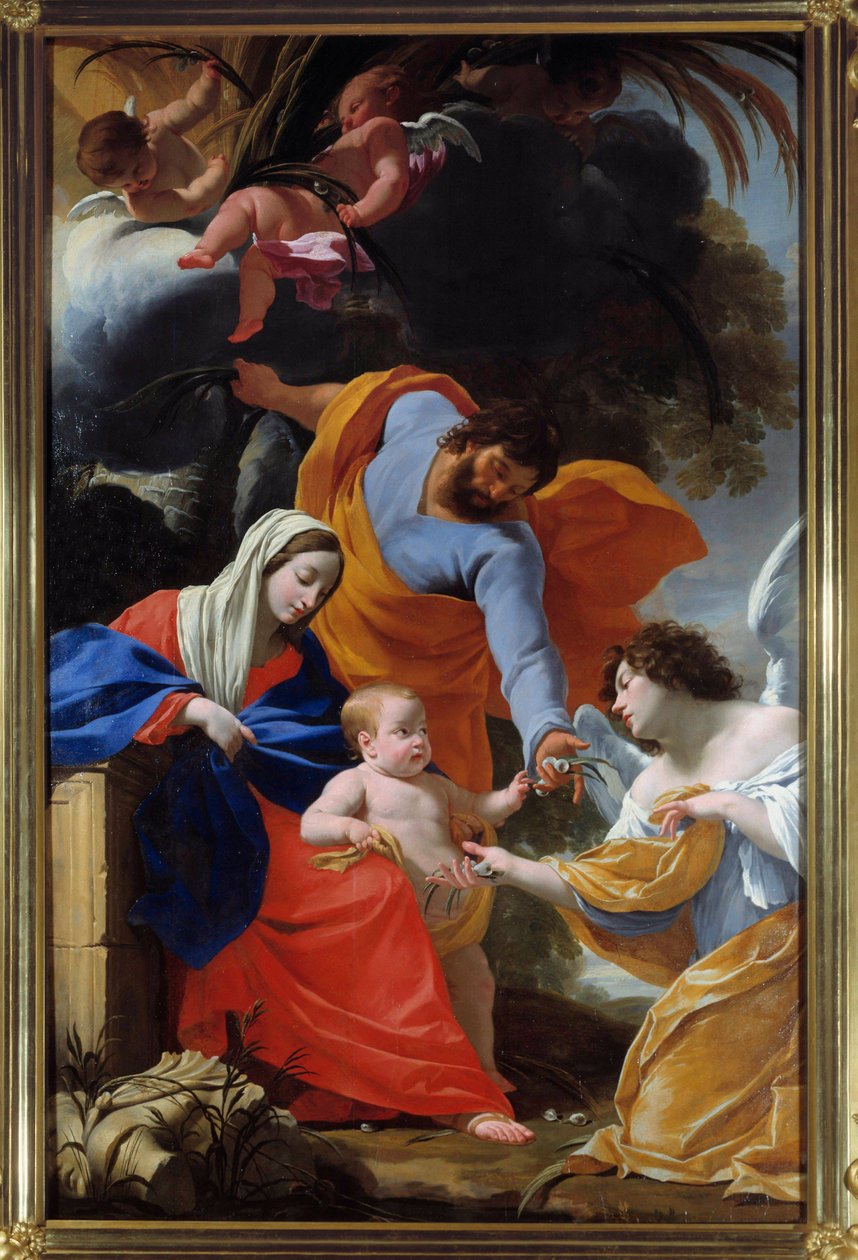Reszta Świętej Rodziny Obraz Simona Voueta (1590-1649) 1639 Grenoble, Musee des Beaux Arts autorstwa Simon Vouet