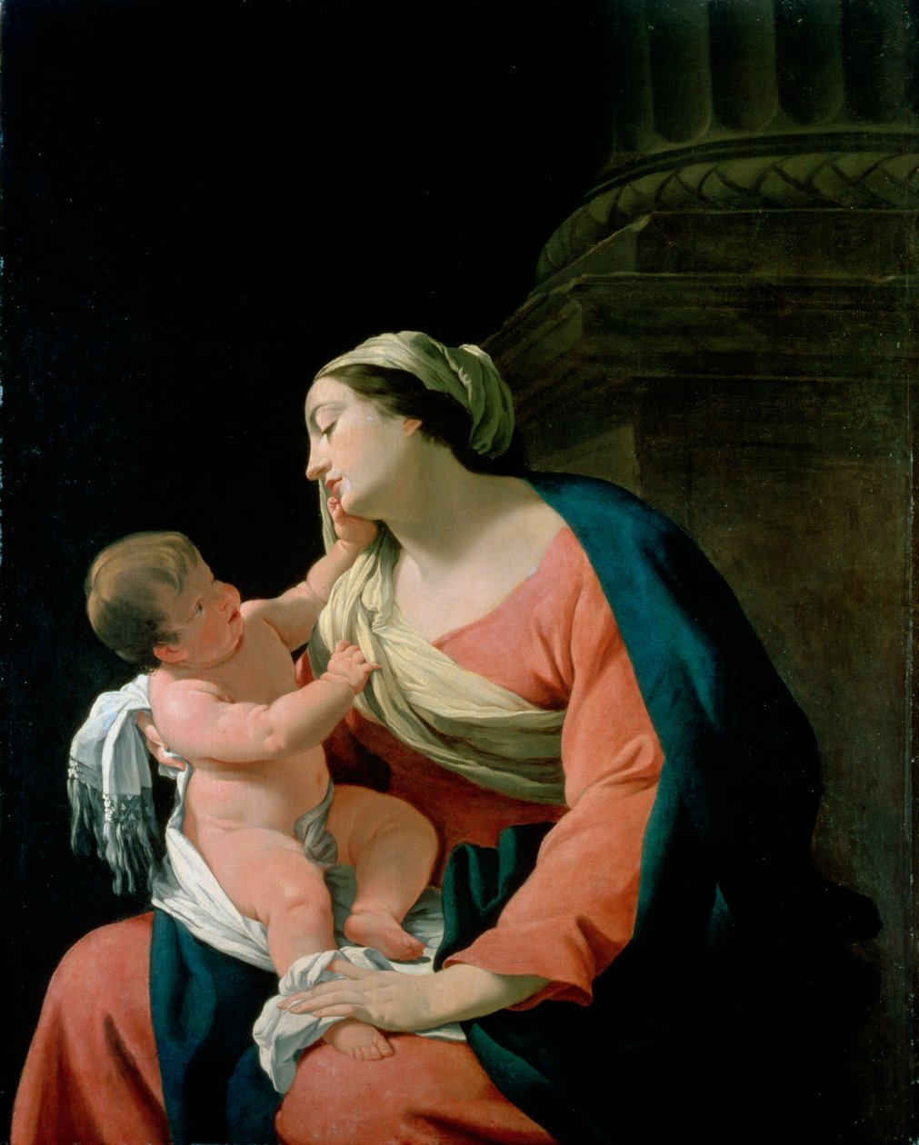 Dziewica z Dzieciątkiem Kolumny, ok. 1639-1640 autorstwa Simon Vouet