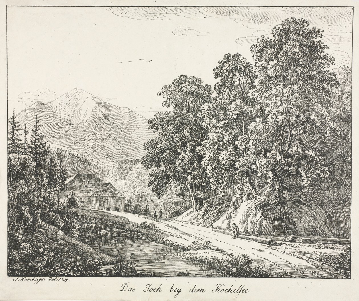 Ścieżka nad Kochelsee, 1809. autorstwa Simon Warnberger