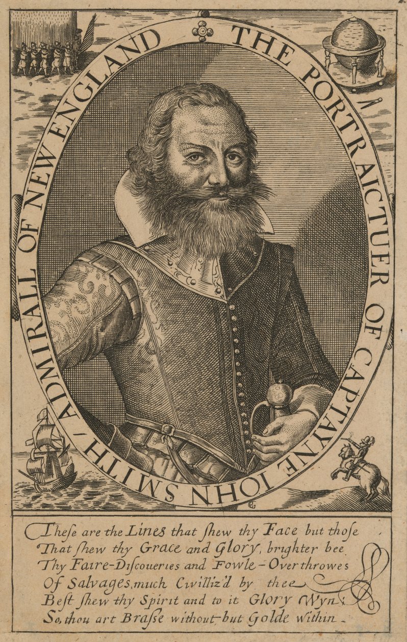 John Smith (1579/80-1631), ok. 1617 r. (rycina) autorstwa Simon de (after) Passe