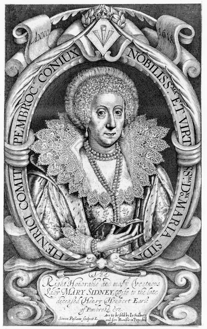 The Right Honorable and most Vertuous Lady Mary Sidney, wife to the late deceased Henry Herbert, Earl of Pembroke undc., published by Sudbury and Humble, 1618. autorstwa Simon de Passe