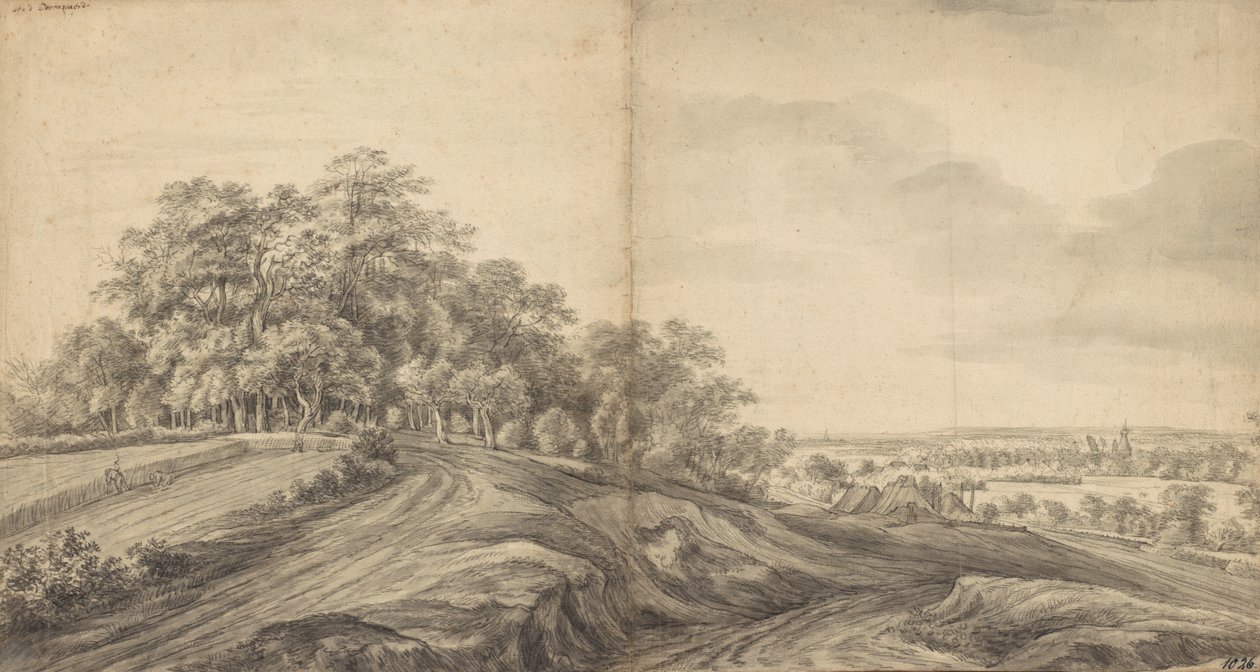 Panorama Boersberg z zamkiem Doorwerth w oddali autorstwa Simon de Vlieger