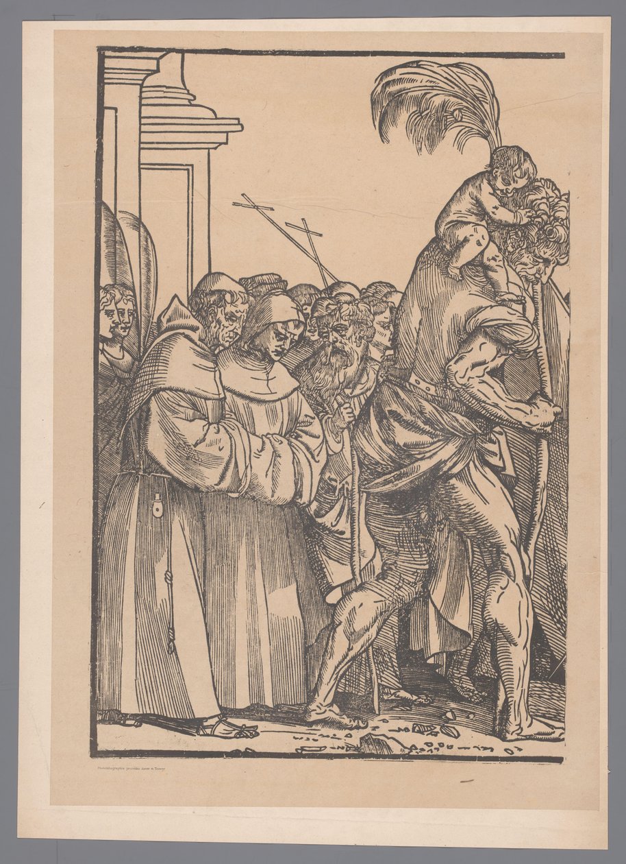 Reprodukcja pierwszej części serii grafiki De Triomf van Christus wg Joosa Lambrechta autorstwa Simonau and Toovey