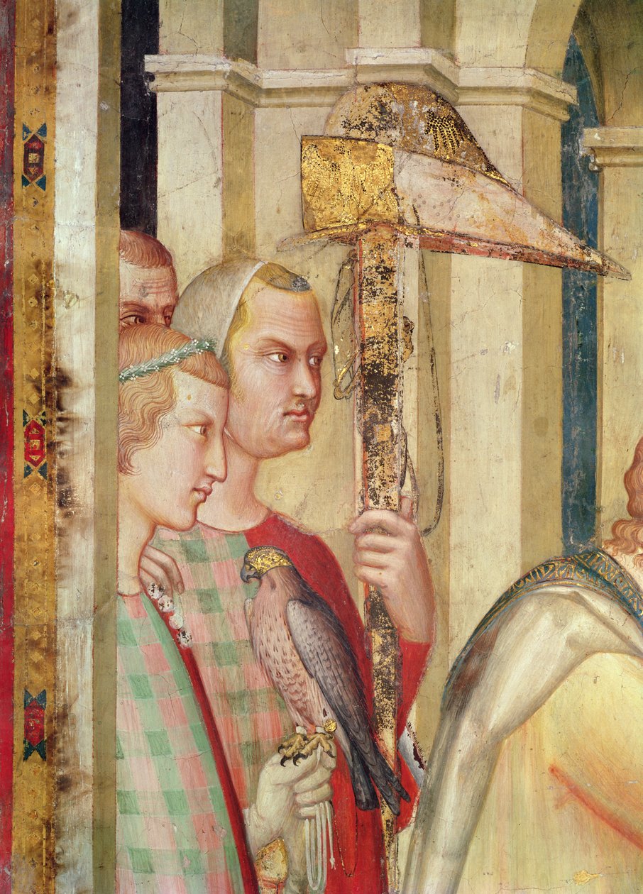 Fragment sokolnika z życia św. Marcina, ok.1326 autorstwa Simone Martini