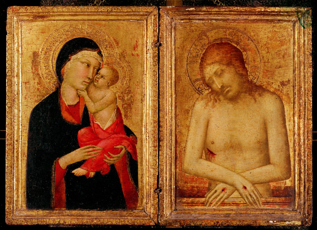 Pieta i Dziewica z Dzieciątkiem autorstwa Simone Martini