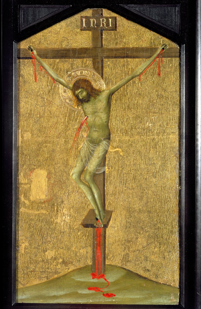 Chrystus na krzyżu, ok. 1340 (tempera i złoto na panelu) autorstwa Simone Martini