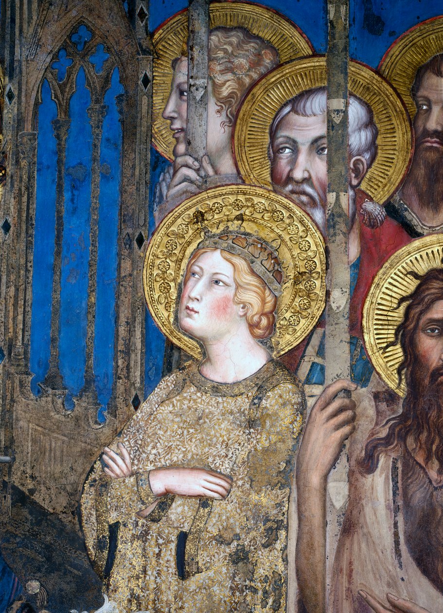 Maesta: Św. Katarzyna Aleksandryjska, fragment fresku z 1315 r. z 51591 autorstwa Simone Martini
