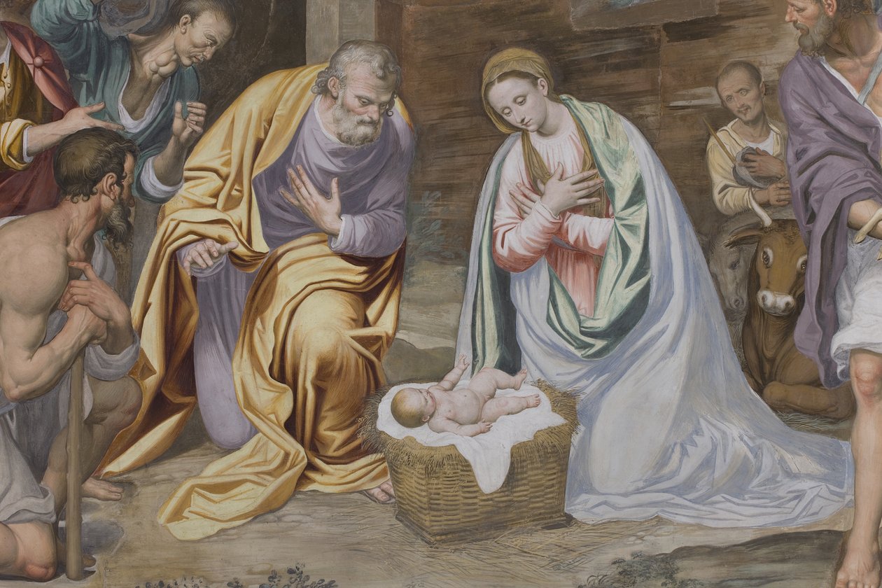 Adoracja pasterzy, 1578-82 autorstwa Simone Veneziano Peterzano