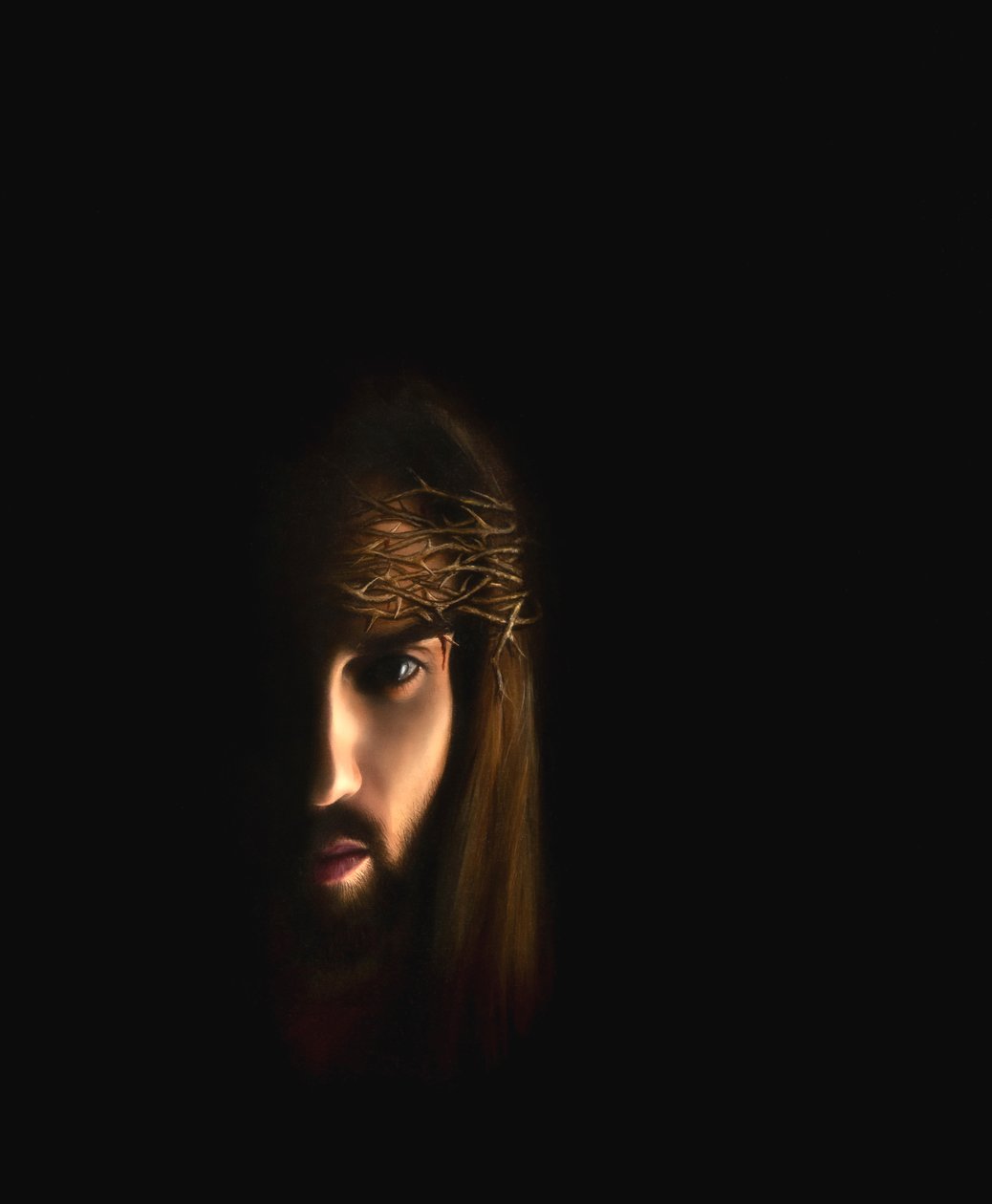 Portret Jezusa w koronie cierniowej autorstwa Simone Amon