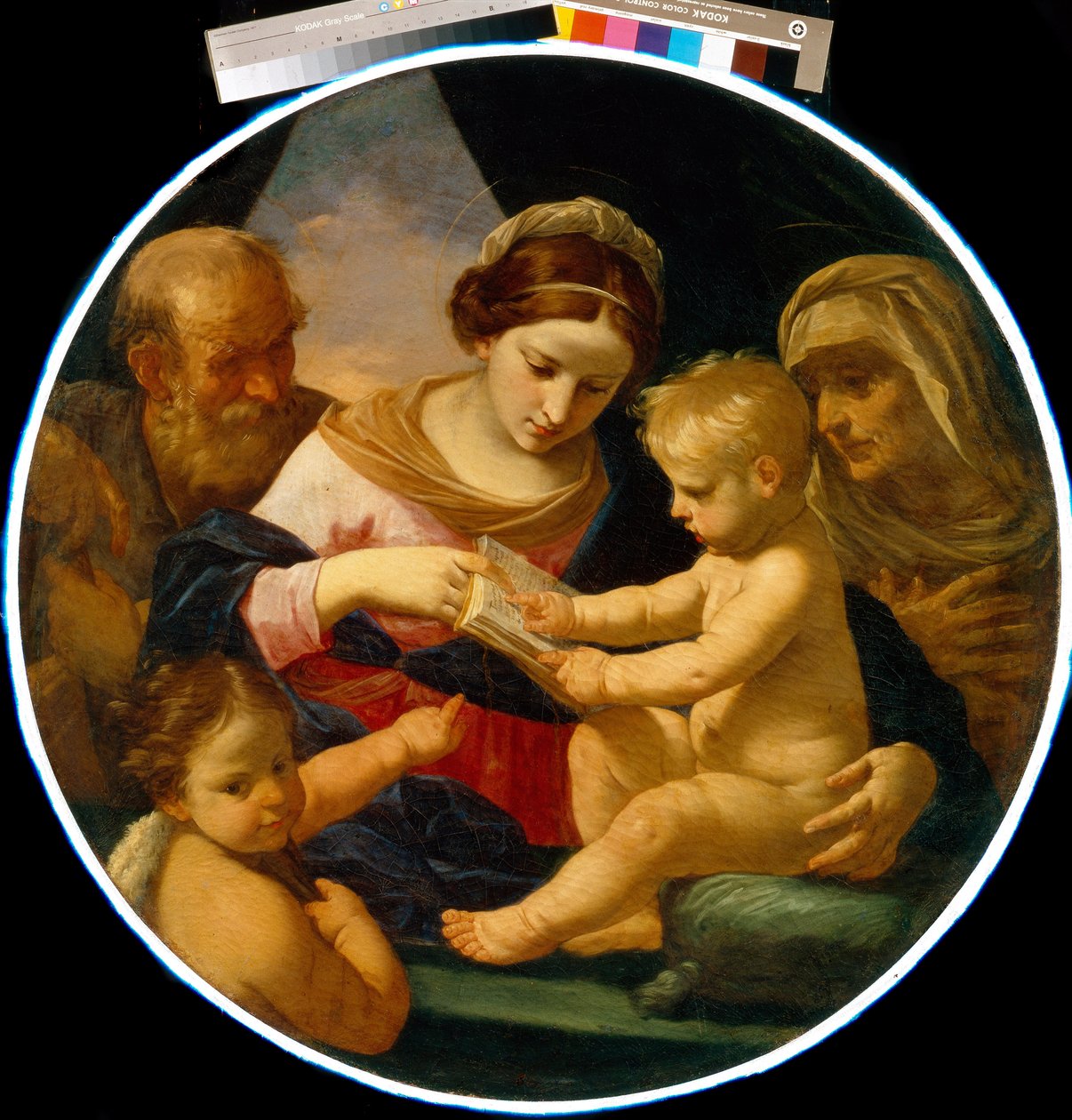 Święta Rodzina ze św. Janem Chrzcicielem i św. Elżbietą. Obraz Simone Cantarini (1612-1648), olej na płótnie autorstwa Simone Cantarini