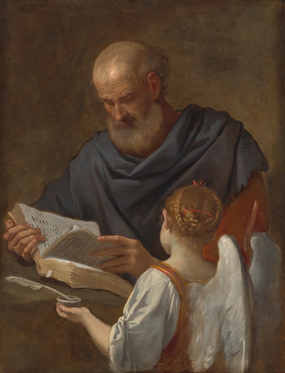 Św. Mateusz i Anioł, c. 16451648. autorstwa Simone Cantarini