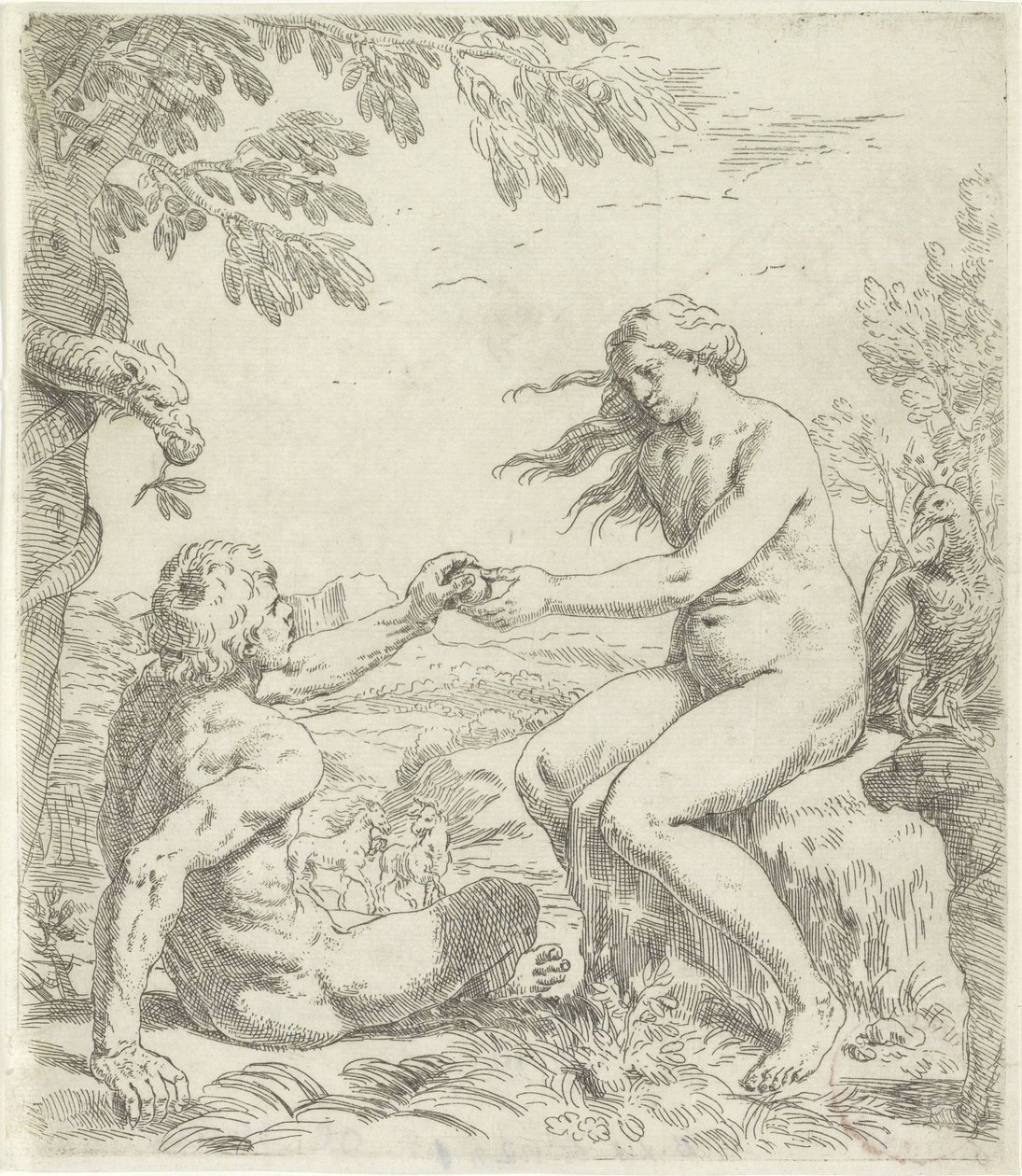 Uwodzenie Adama autorstwa Simone Cantarini